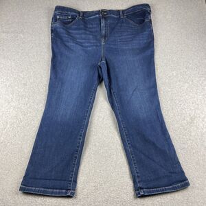 Torrid Jeans Womens 22 (40x29) Blue Denim Crop Mid‎ fit Super Skinny Super Soft